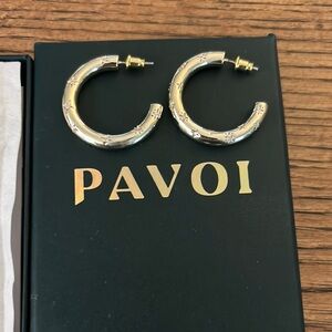 Gold Hoop Earrings with star detail